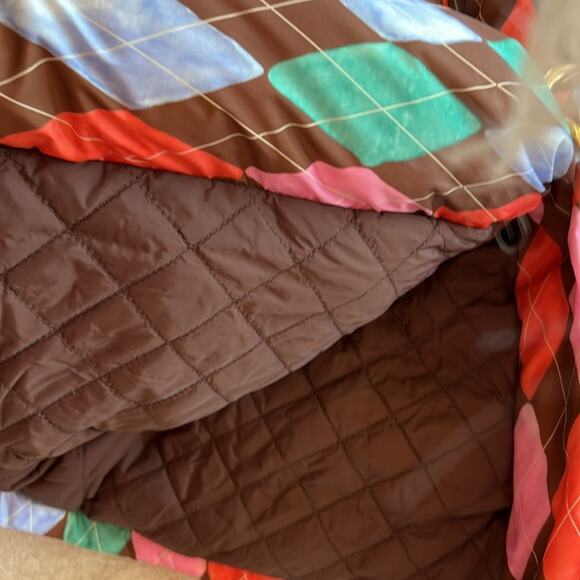 $451 RACHEL ANTONOFF argyle plaid belted puffer jacket S - Picture 6 of 11